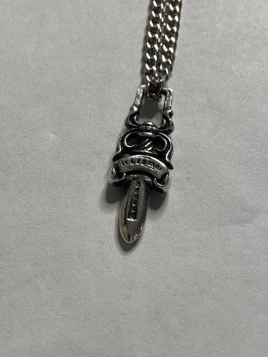 Chrome Hearts Chrome Hearts Dagger Pendant Cuban Chain Necklace Silver ...