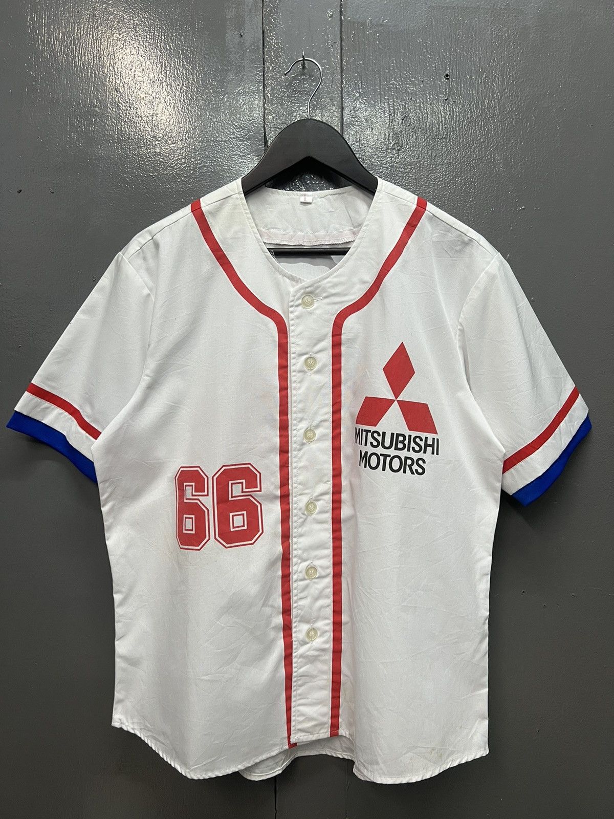 image of Mitsubishi Motors 66 Baseball Jersey in White, Men's (Size Large)