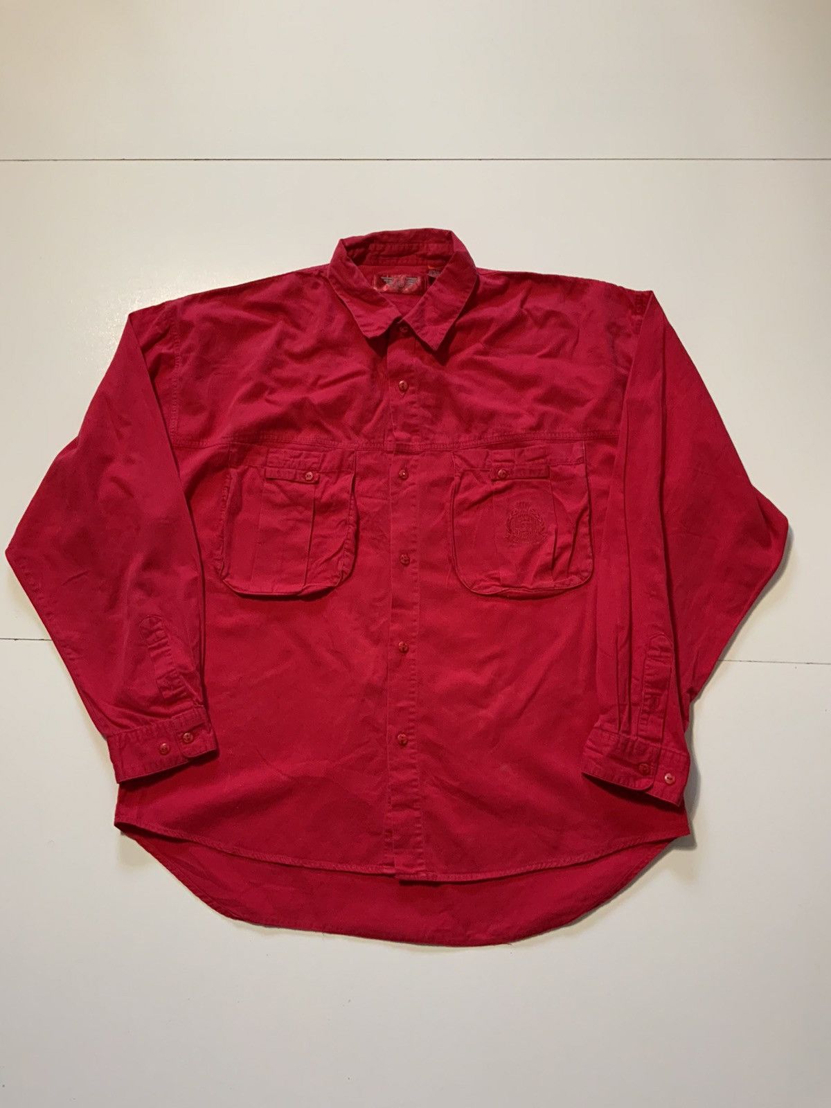 retro red cotton blend sleeveless button shirt with pockets ... /xl