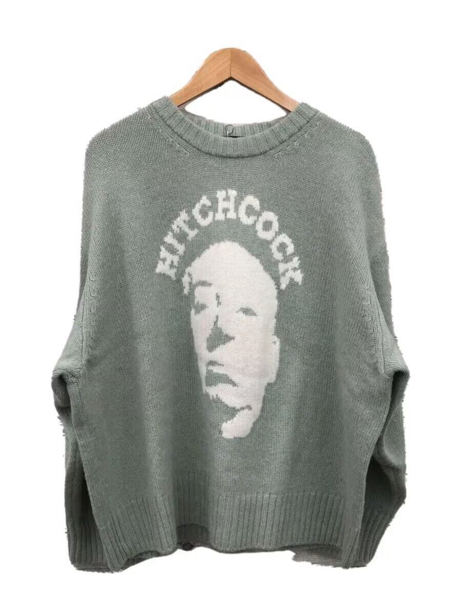 image of Undercover Aw22 "psycho" Hitchcock Boxy Alpaca Knit Sweater in Green, Men's (Size XL)