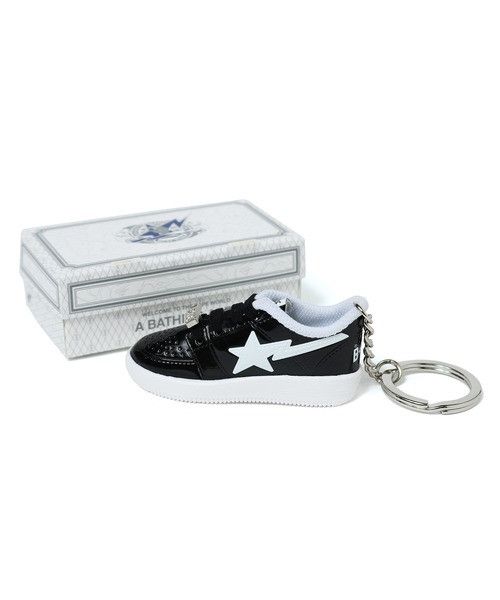 image of New Bape Bapesta Key Chain - A Bathing Ape Black in Blue, Men's
