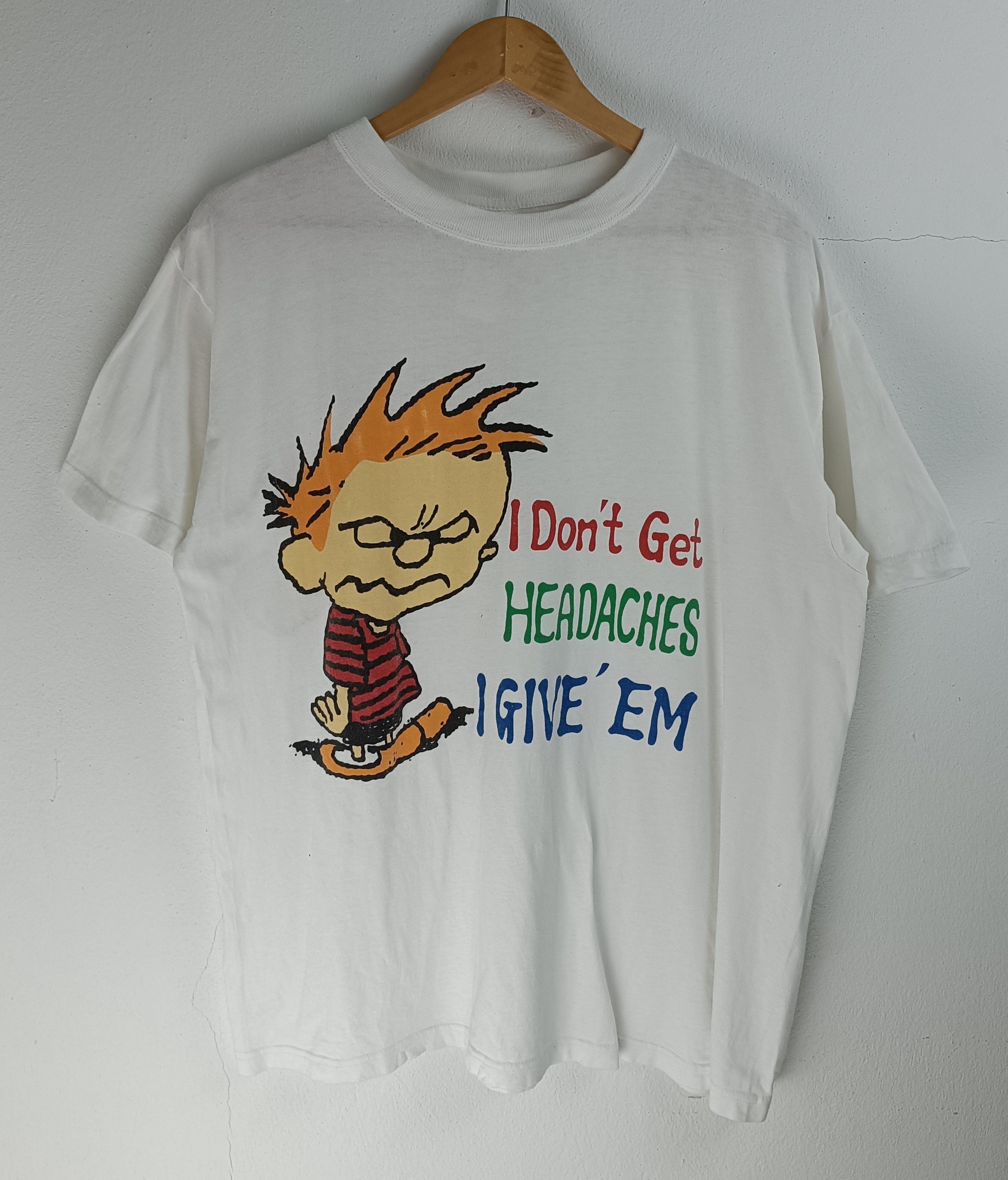 Cartoon Network VINTAGE CALVIN & HOBBES COMICS TEE (garfield peanuts pooh) Size US XL / EU 56 / 4 - 3 Thumbnail