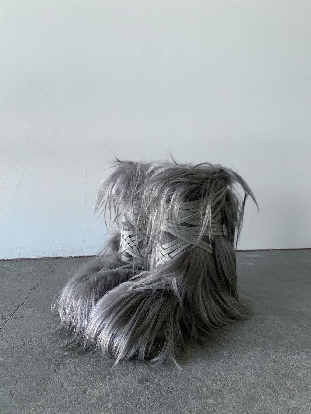 image of Moncler Goat Fur Bigrocks Boots in White, Men's (Size 8)