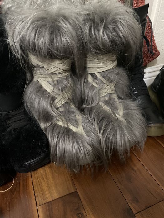 Rick Owens Rick Owens x moncler goat fur bigrocks boots | Grailed