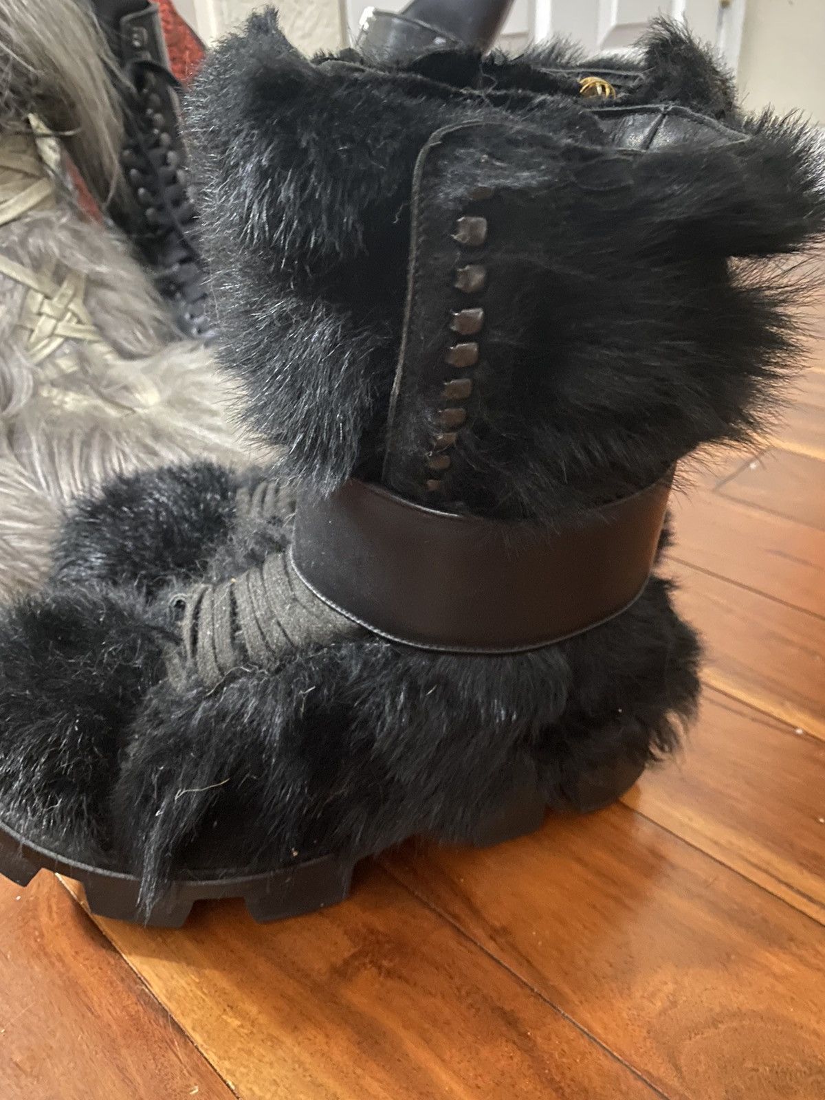 Rick Owens Rick Owens runway plinth long ponyhair hiker boots Size US 6 / EU 39 - 3 Thumbnail