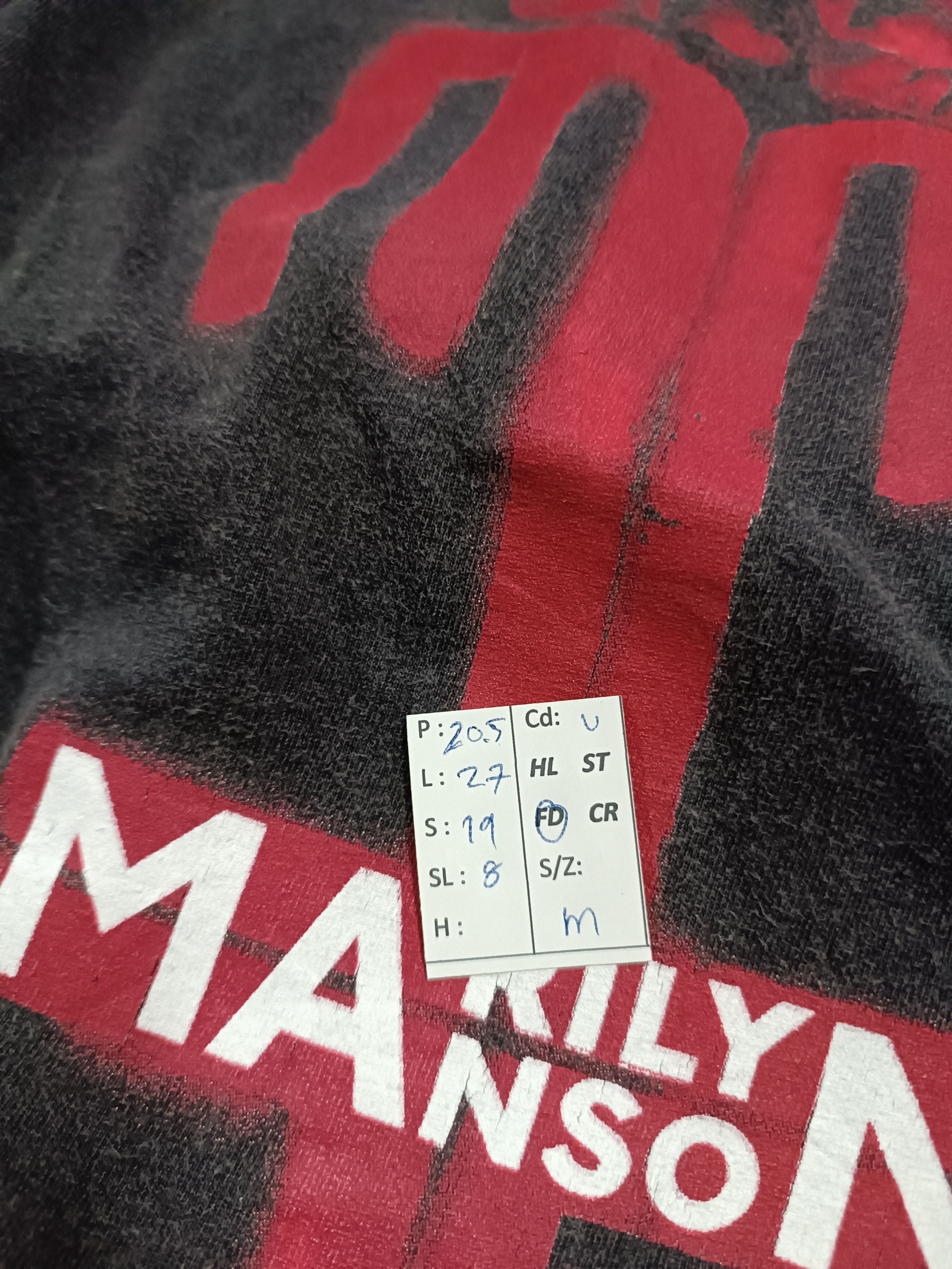 Band Tees THRASHED FADED VINTAGE MARILYN MANSON RARE bowie slipknot Size US M / EU 48-50 / 2 - 18 Thumbnail