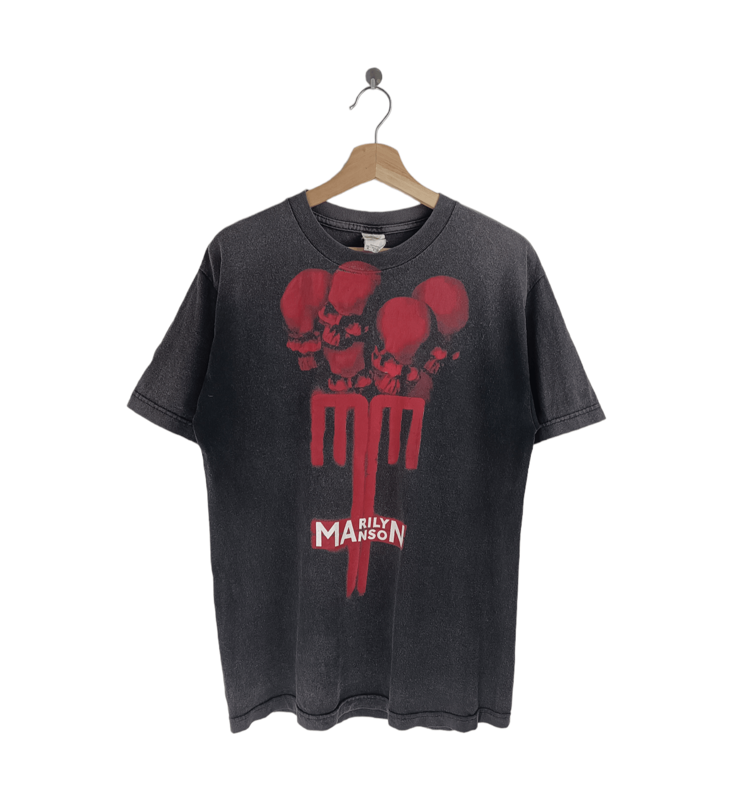 Band Tees THRASHED FADED VINTAGE MARILYN MANSON RARE bowie slipknot Size US M / EU 48-50 / 2 - 1 Thumbnail