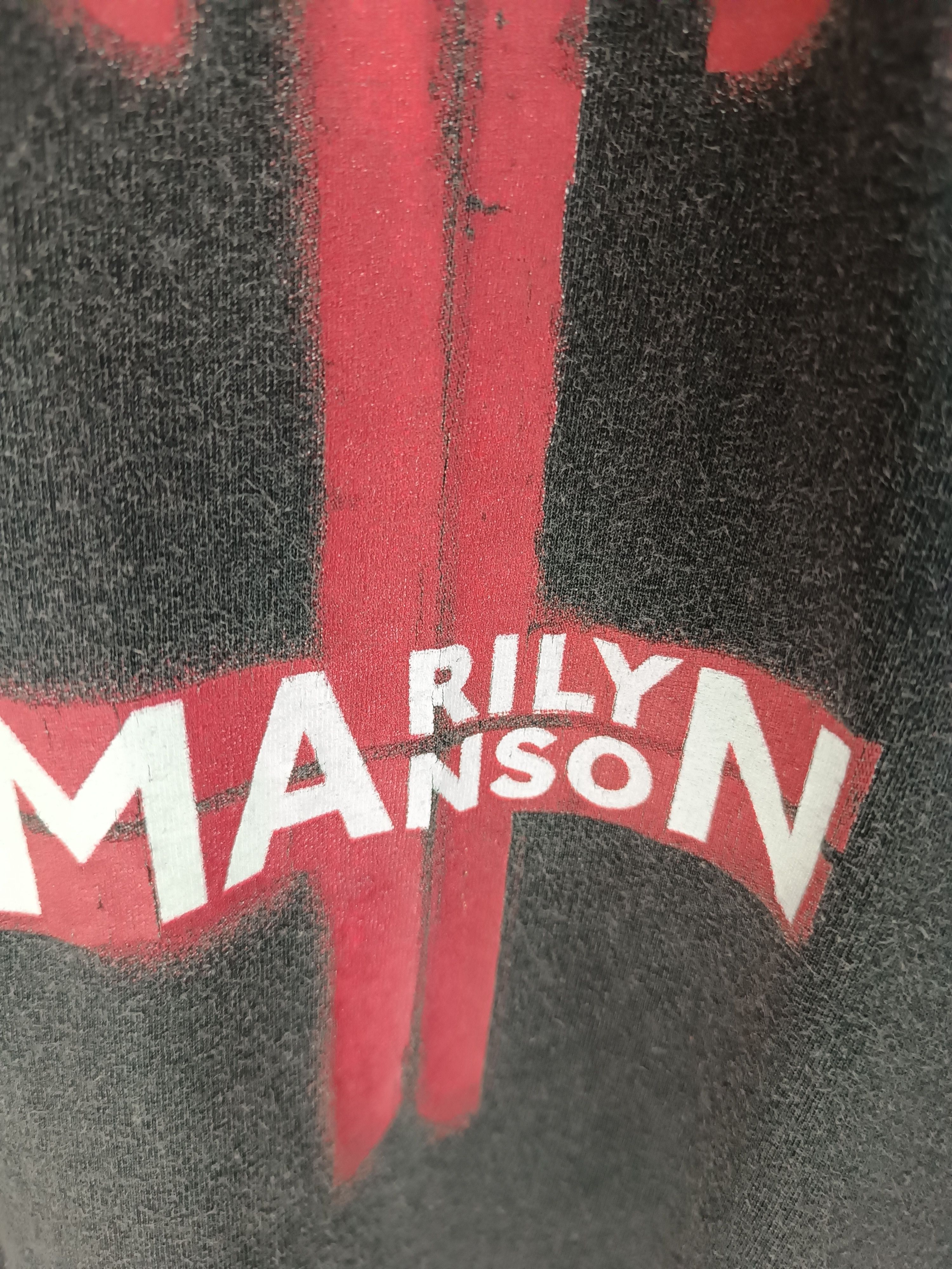 Band Tees THRASHED FADED VINTAGE MARILYN MANSON RARE bowie slipknot Size US M / EU 48-50 / 2 - 17 Thumbnail