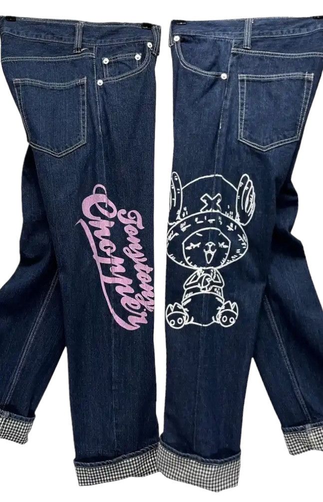 image of Dr Collectors x One Piece Dopetonytony Chopper Anime One Piece Big Print Denim Japan in Blue (Size 