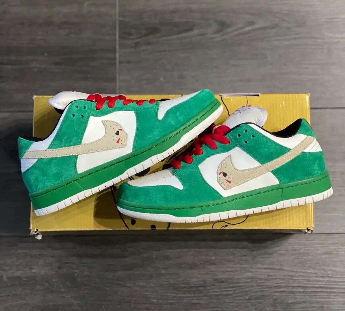 image of Warren Lotas Dunk “Toxic Green” (Heineken) Banned Shoes, Men's (Size 7)