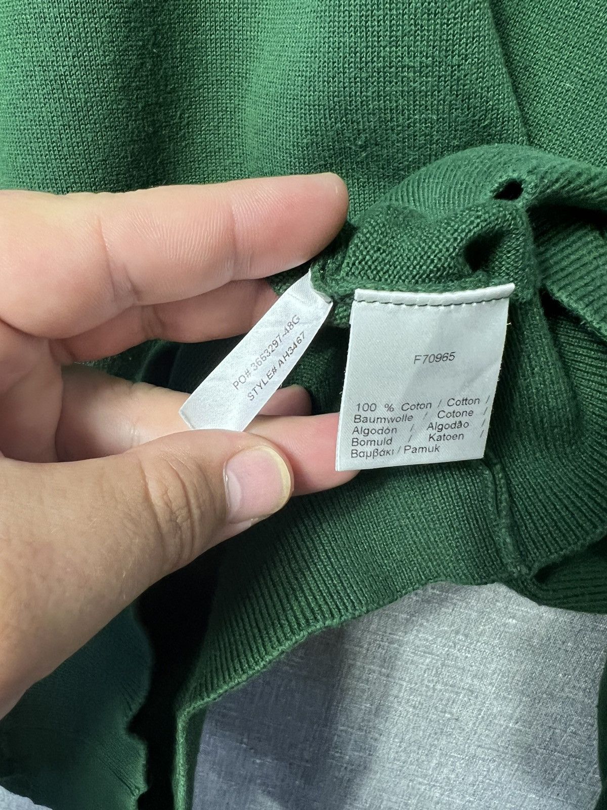 Lacoste Lacoste Light Green Crewneck Sweater With Crocodile Logo Size US L / EU 52-54 / 3 - 8 Thumbnail