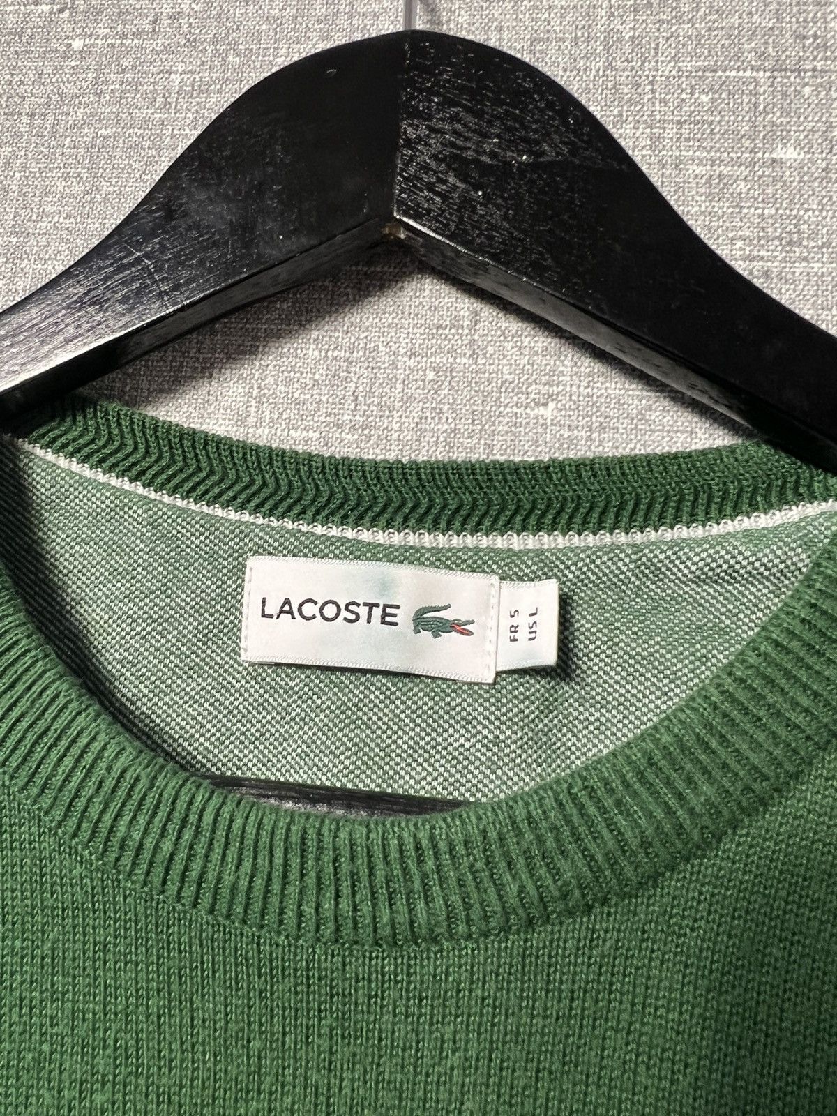 Lacoste Lacoste Light Green Crewneck Sweater With Crocodile Logo Size US L / EU 52-54 / 3 - 7 Thumbnail