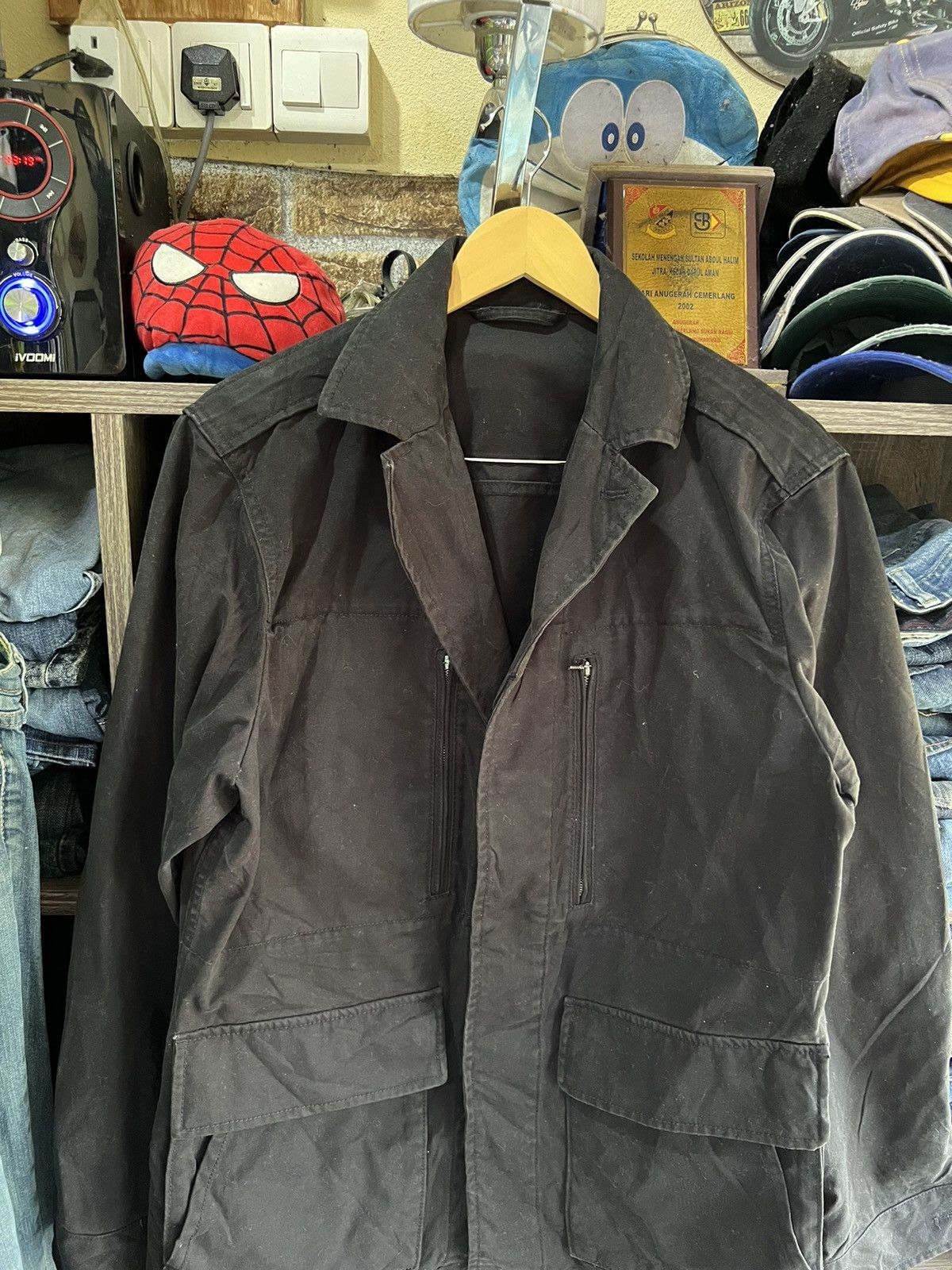 Japanese Brand 🔥Uniqlo Black Chore Jacket Size US L / EU 52-54 / 3 - 3 Thumbnail