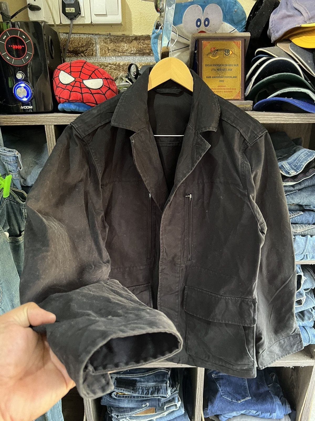 Japanese Brand 🔥Uniqlo Black Chore Jacket Size US L / EU 52-54 / 3 - 8 Thumbnail