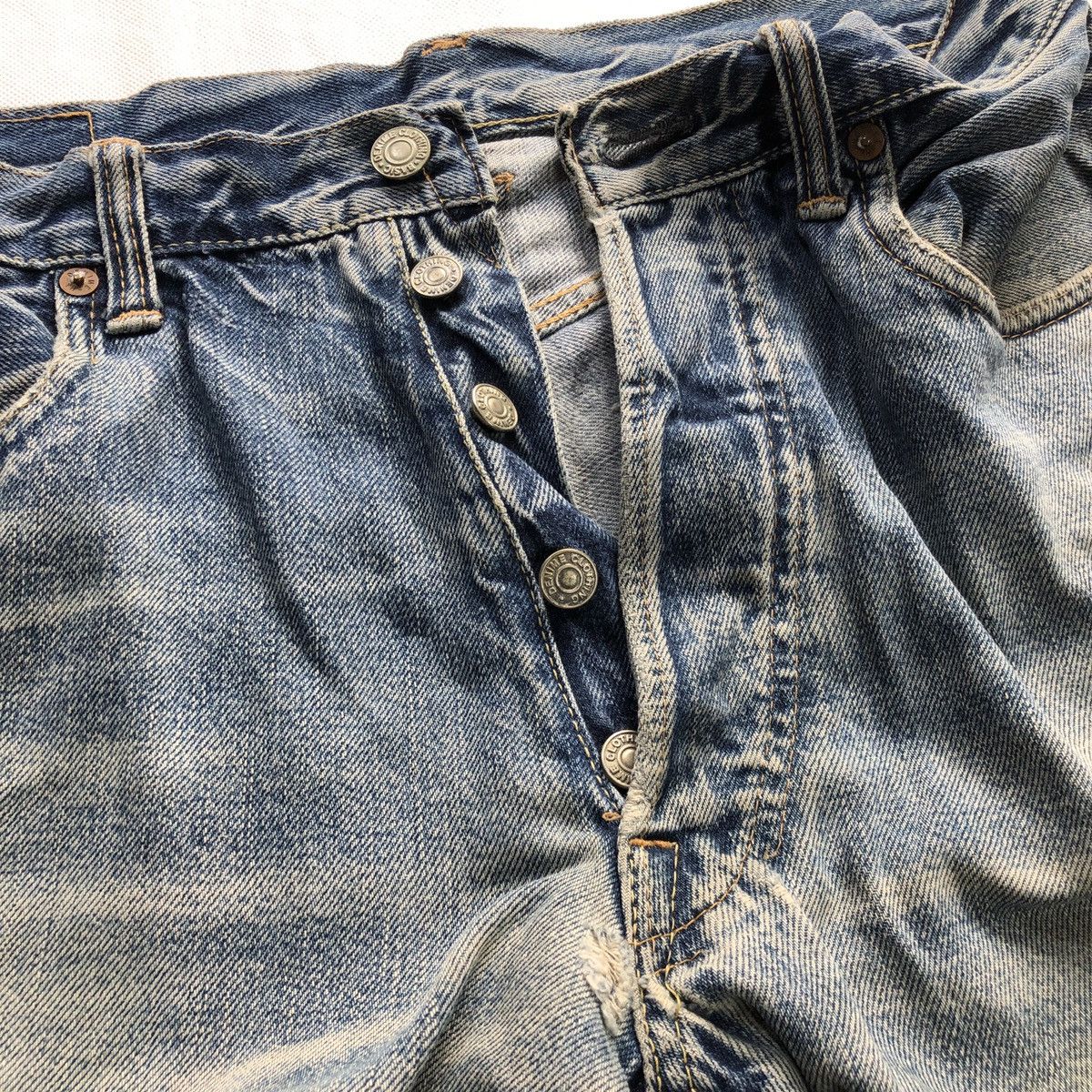 Denime × Japanese Brand Rare! Vintage Denime Japan Distressed Selvedge Jeans Size US 31 - 9 Thumbnail
