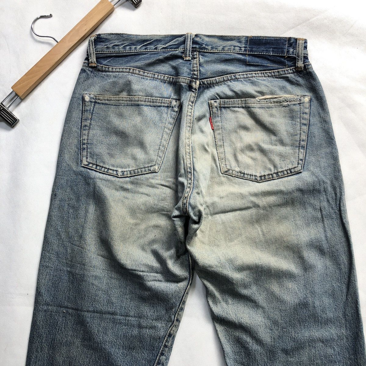 Denime × Japanese Brand Rare! Vintage Denime Japan Distressed Selvedge Jeans Size US 31 - 13 Thumbnail
