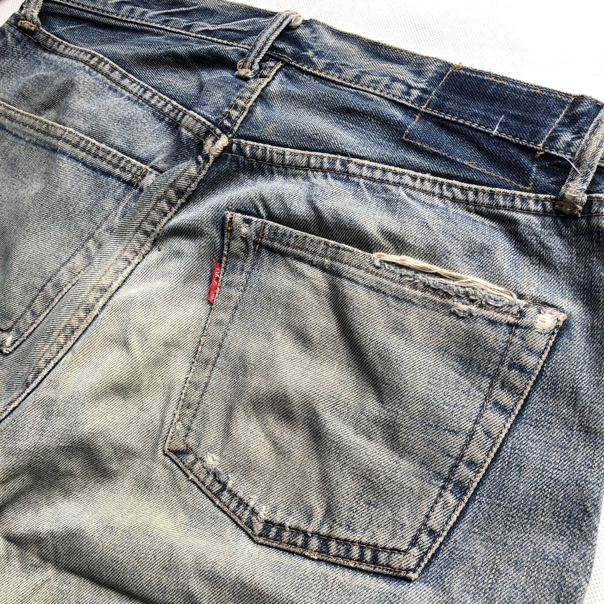 Denime × Japanese Brand Rare! Vintage Denime Japan Distressed Selvedge Jeans Size US 31 - 15 Thumbnail