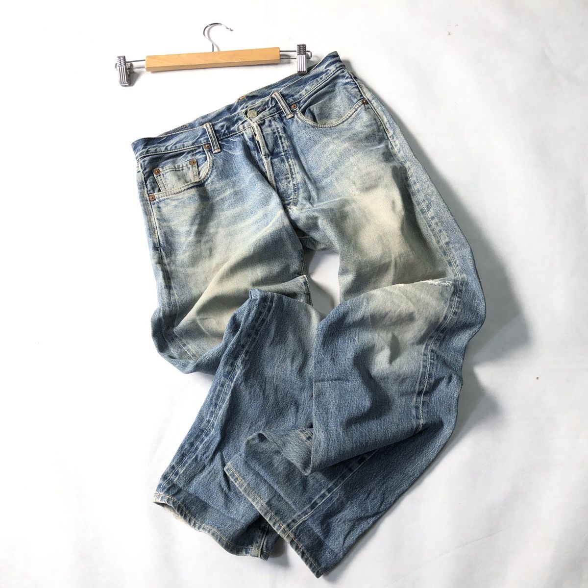 Denime × Japanese Brand Rare! Vintage Denime Japan Distressed Selvedge Jeans Size US 31 - 16 Thumbnail