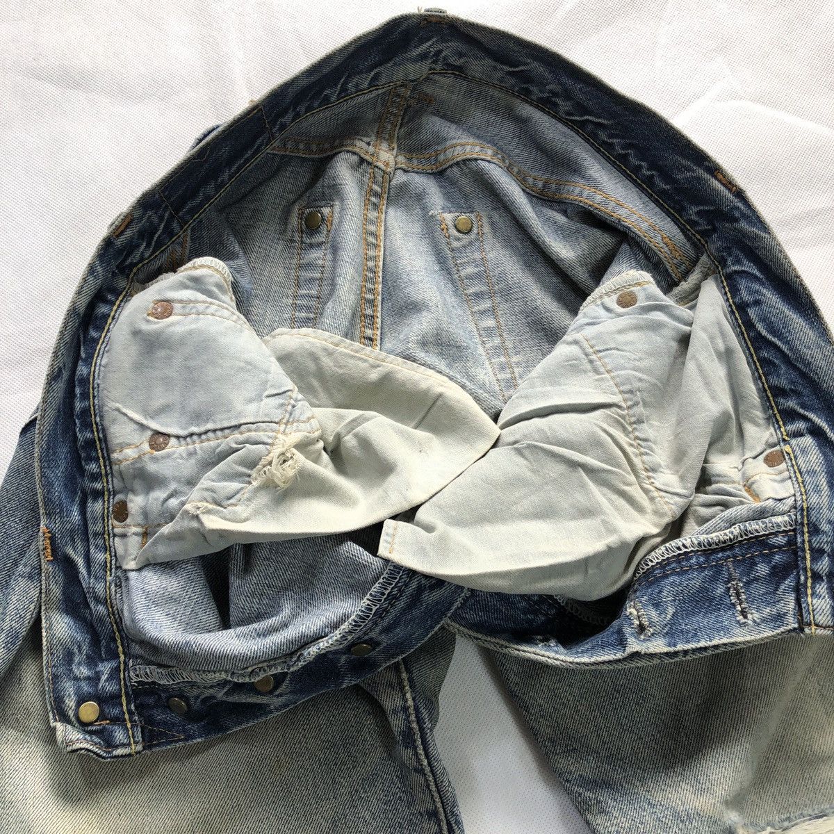 Denime × Japanese Brand Rare! Vintage Denime Japan Distressed Selvedge Jeans Size US 31 - 11 Thumbnail