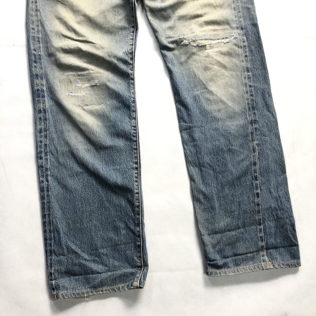 Denime × Japanese Brand Rare! Vintage Denime Japan Distressed Selvedge Jeans Size US 31 - 5 Thumbnail