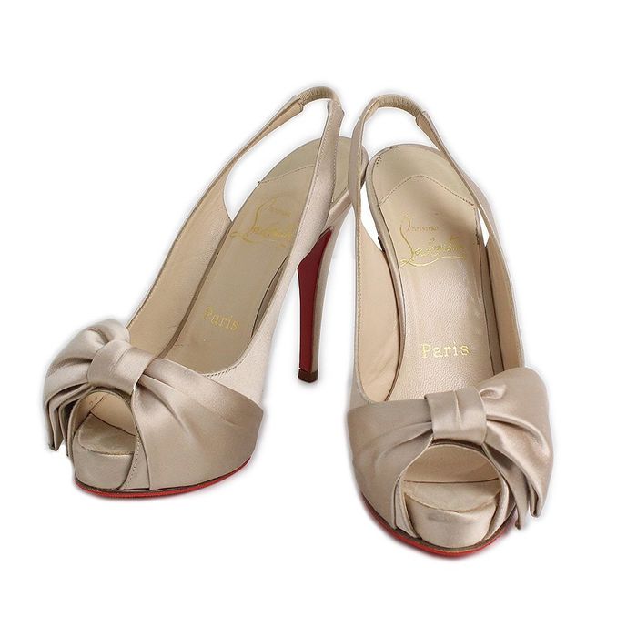 Christian Louboutin Ribbon Silk Satin Pumps Heel 35 1/2 Grailed
