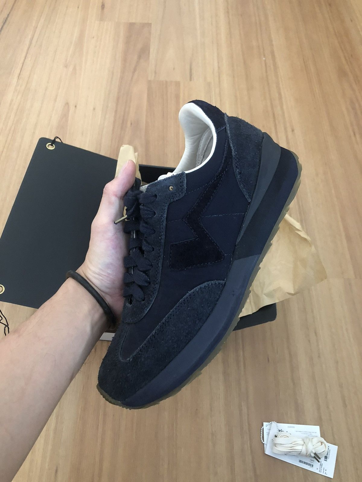 image of Visvim Sport Vs Fkt Runner Shoes in Navy, Men's (Size 9)