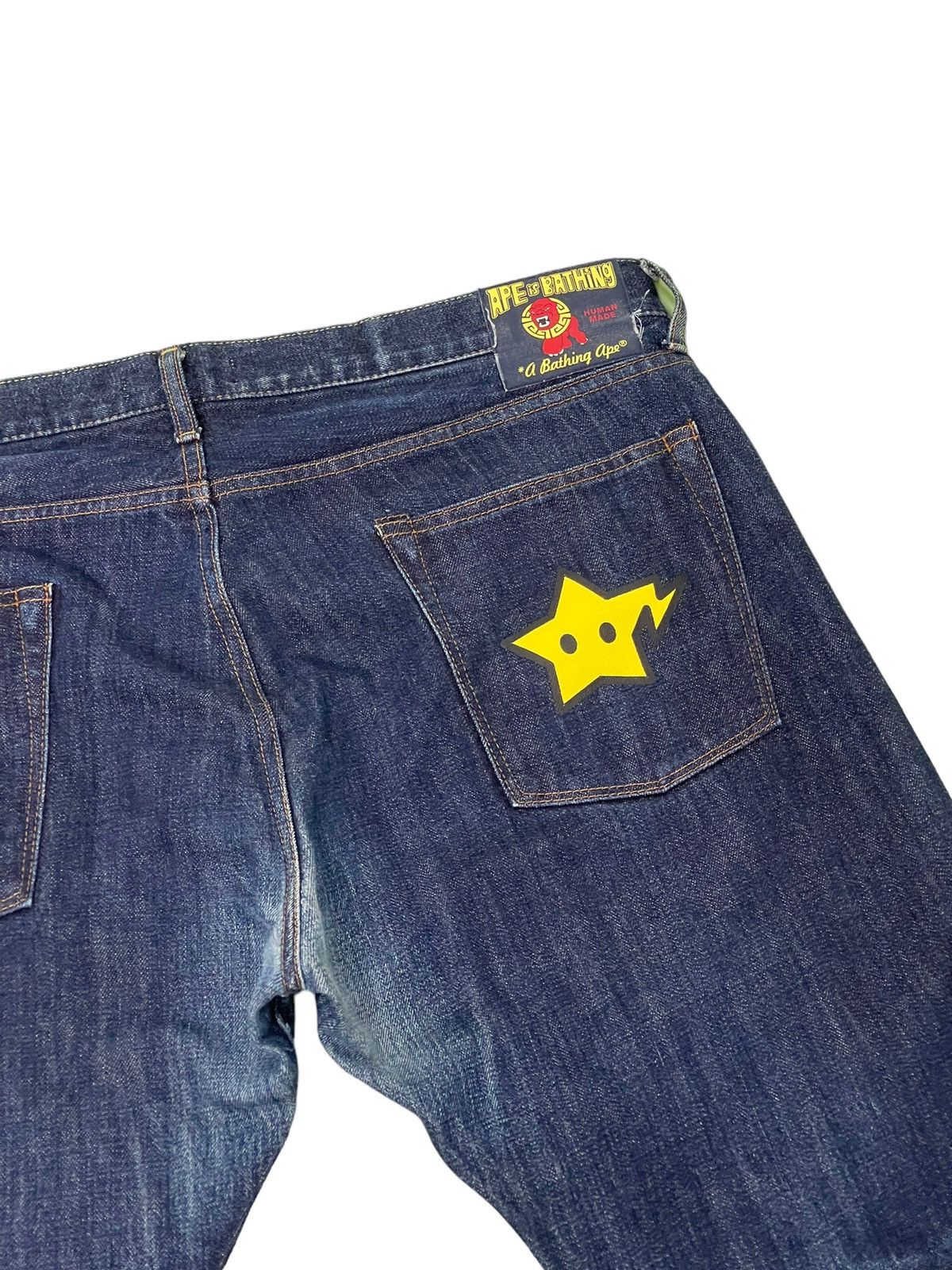 Bape Bapesta Jeans Denim Bathing Ape Nigo Japan Regular 2🟦6 Size US 38 / EU 54 - 9 Thumbnail