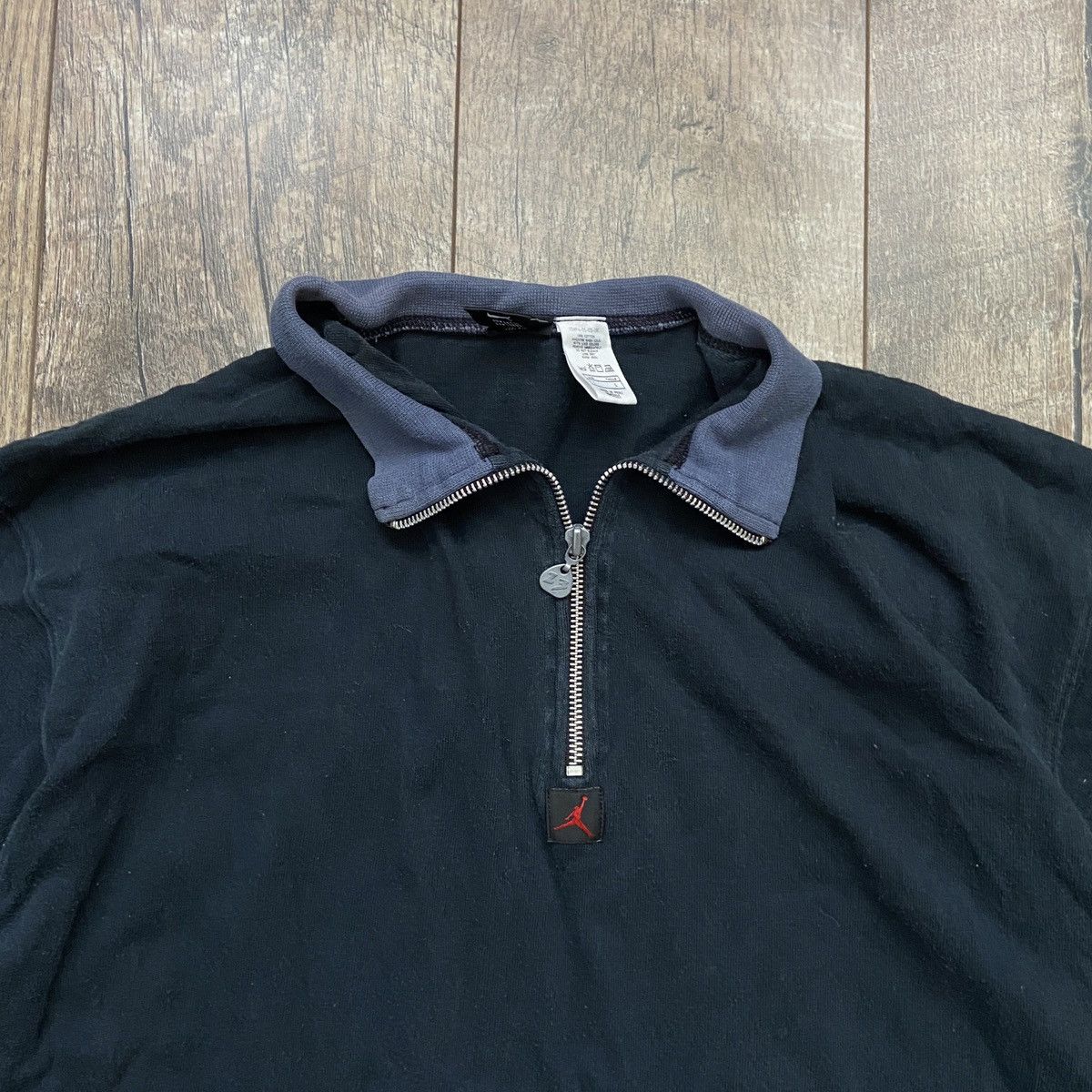 Jordan Brand 90s Nike Air Jordan 1/4 Zip Vintage Faded Long Sleeve Size US L / EU 52-54 / 3 - 3 Thumbnail