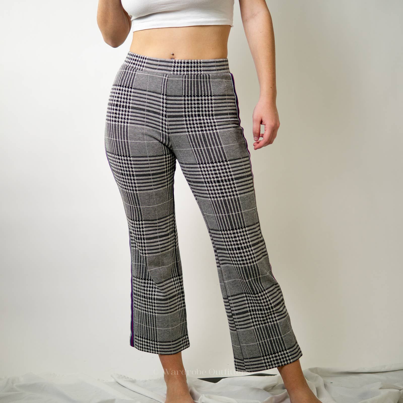 New Courtlandt Trouser - Black/Ecru Plaid