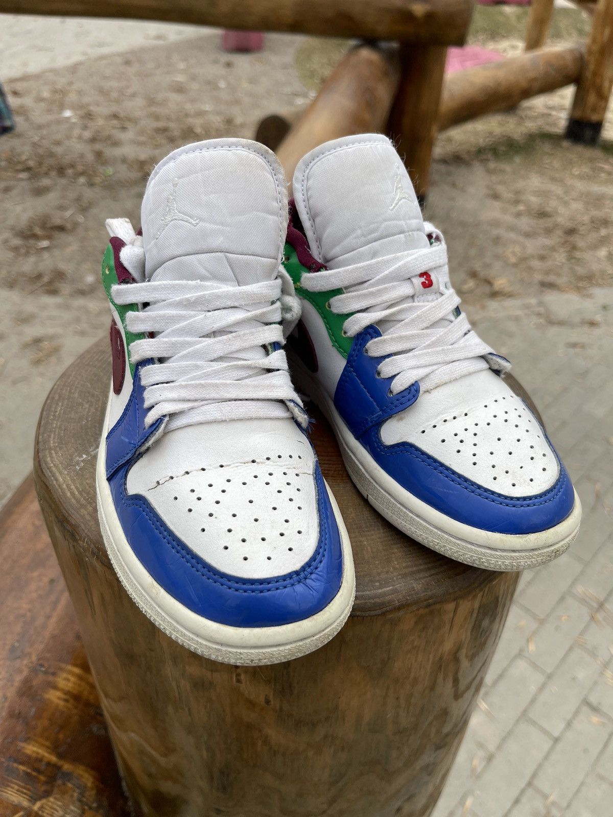 Jordan Brand × Nike Nike Jordan 1 low multicolour low sneakers Size US 5.5 / IT 35.5 - 3 Thumbnail