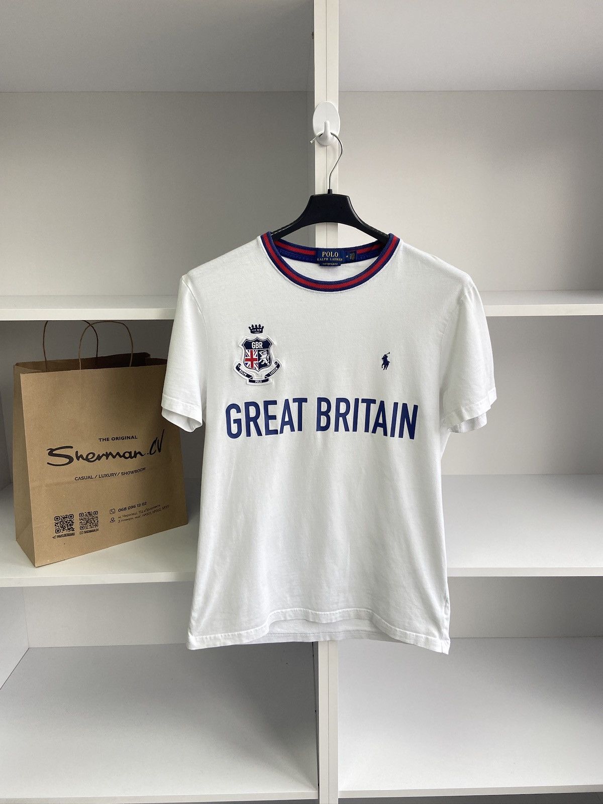 Polo Ralph Lauren × Vintage Polo Ralph Lauren Great Britain vintage t-shirt tee Size US M / EU 48-50 / 2 - 3 Thumbnail