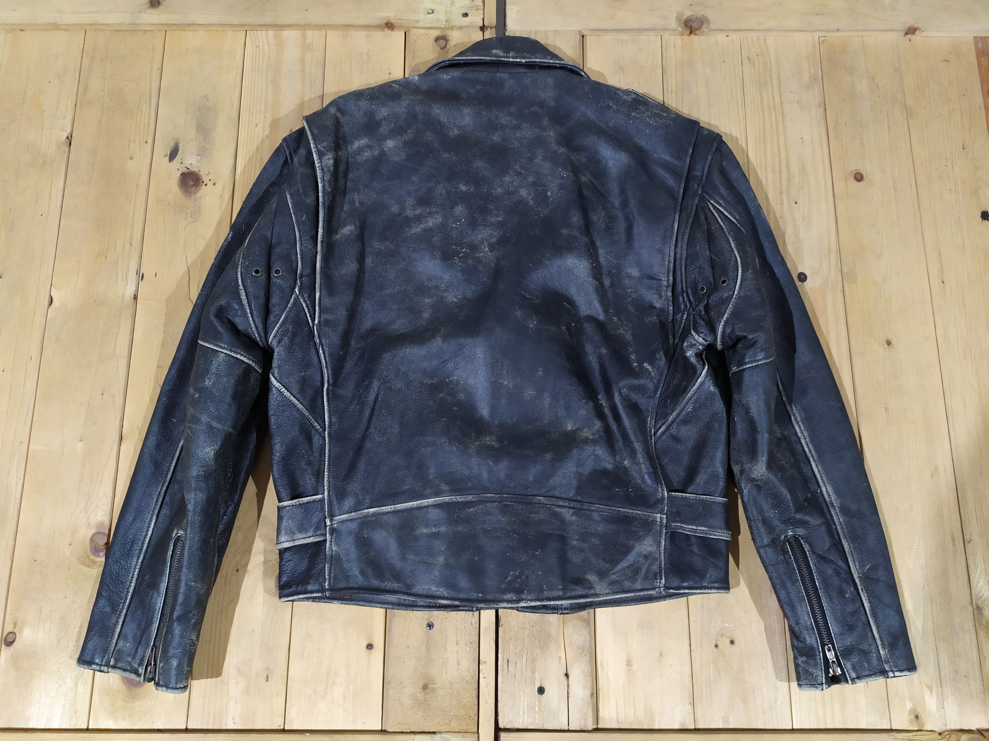 Vintage BROKEN MOTORCYCLE LEATHER BLACK PATINA RAMONES JACKET