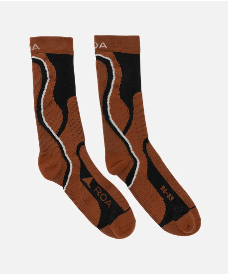 Pre-owned Roa O1s1v1r1oon Short Socks In Rugine/nero In Brown