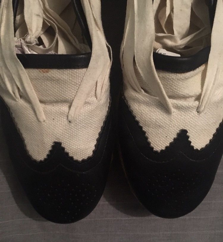 Jean Paul Gaultier Spring 1993 Canvas/Leather Ankle Wrap Platform Espadrilles Size US 10.5 / EU 43-44 - 5 Thumbnail