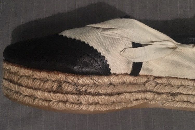 Jean Paul Gaultier Spring 1993 Canvas/Leather Ankle Wrap Platform Espadrilles Size US 10.5 / EU 43-44 - 6 Thumbnail