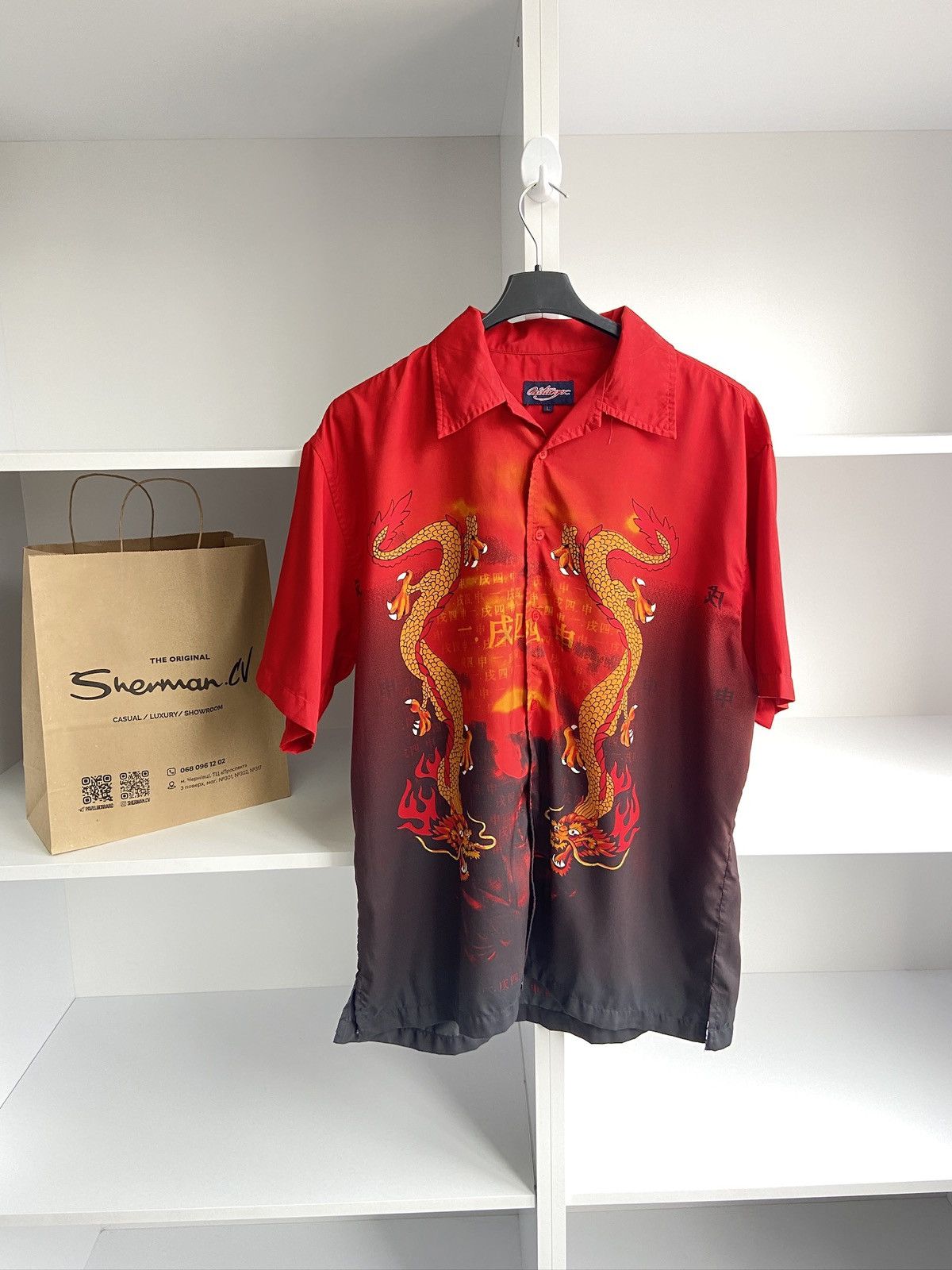 Japanese Brand × Vintage Vintage Japanese Style Dragon Short Sleeve Shirt Size US L / EU 52-54 / 3 - 2 Thumbnail