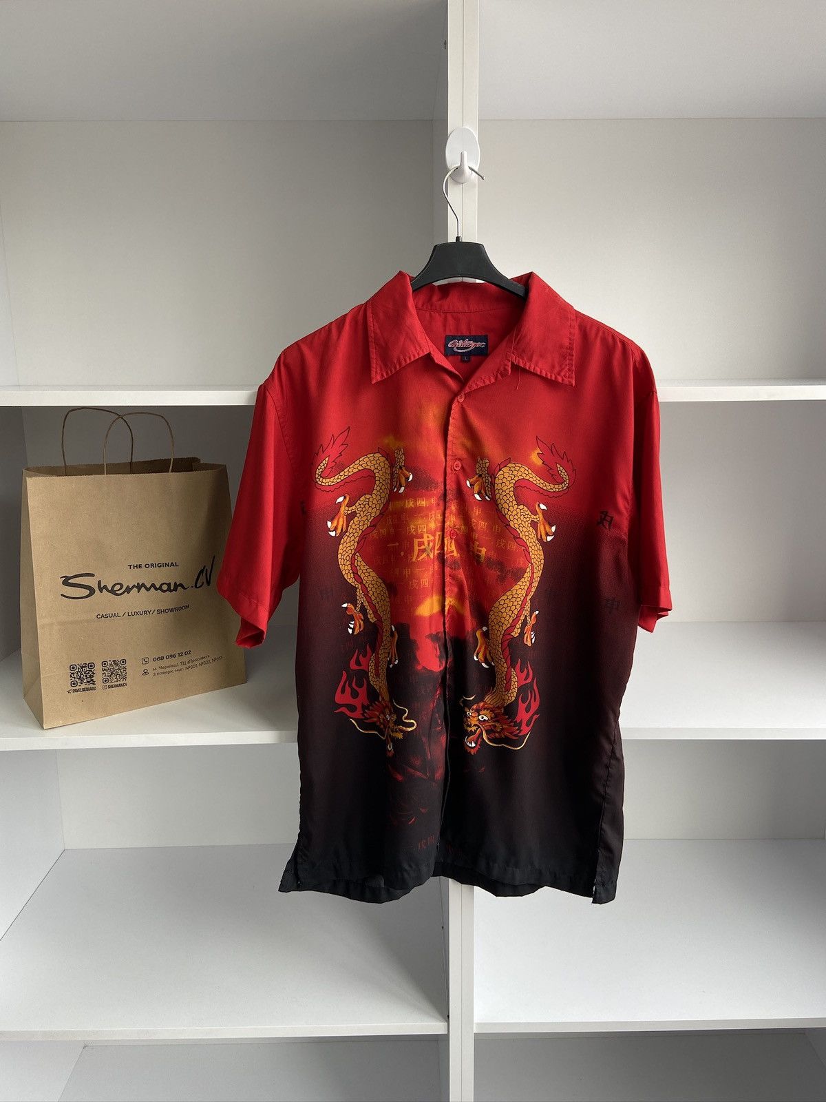 Japanese Brand × Vintage Vintage Japanese Style Dragon Short Sleeve Shirt Size US L / EU 52-54 / 3 - 1 Thumbnail