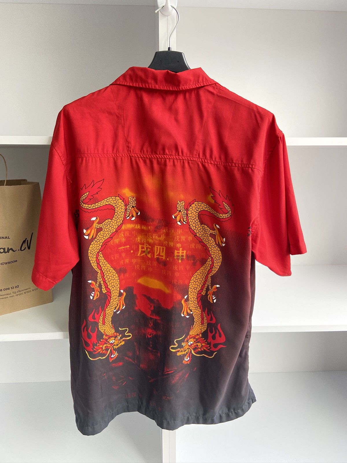 Japanese Brand × Vintage Vintage Japanese Style Dragon Short Sleeve Shirt Size US L / EU 52-54 / 3 - 8 Thumbnail