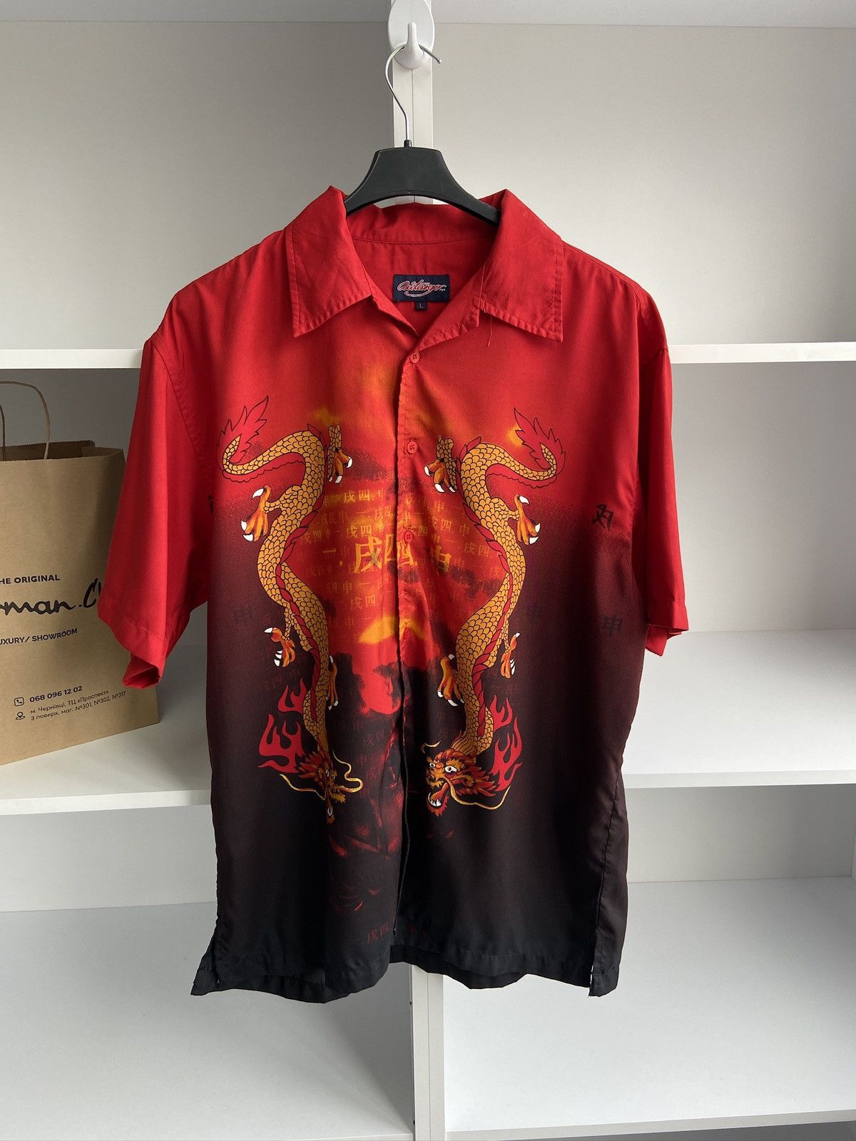 Japanese Brand × Vintage Vintage Japanese Style Dragon Short Sleeve Shirt Size US L / EU 52-54 / 3 - 3 Thumbnail
