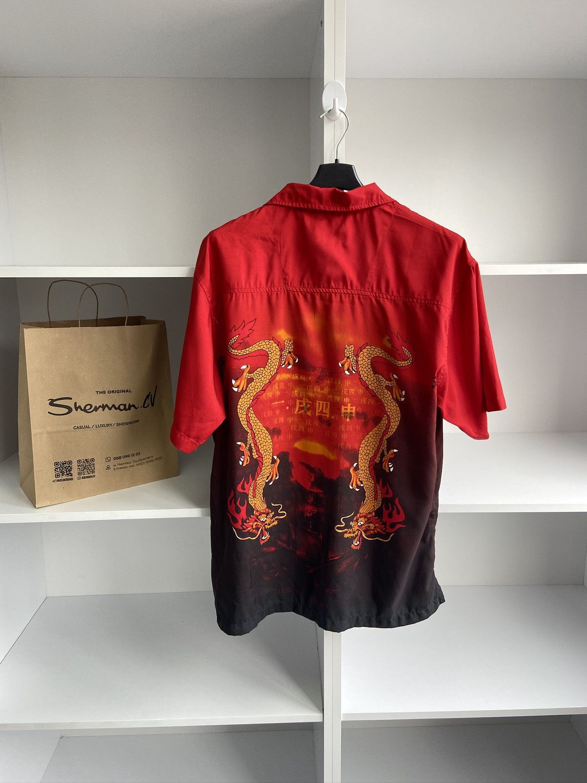 Japanese Brand × Vintage Vintage Japanese Style Dragon Short Sleeve Shirt Size US L / EU 52-54 / 3 - 7 Thumbnail
