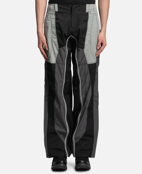 FFFPOSTALSERVICE o1s1v1r1oon Flight Paneled Trouser in Black/Grey