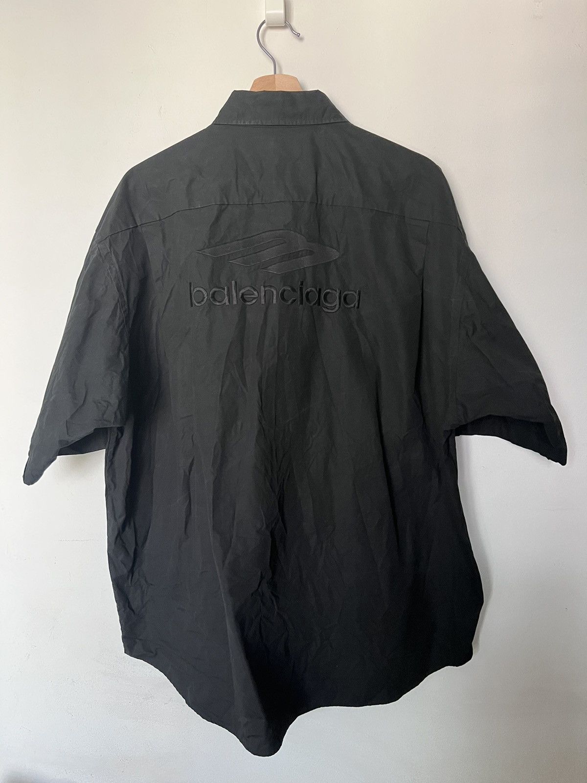 image of Balenciaga B Logo Shirt in Black, Men's (Size Medium)