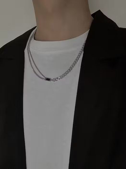 Designer × Vintage Vintage black diamond double face necklace Size ONE SIZE - 3 Thumbnail