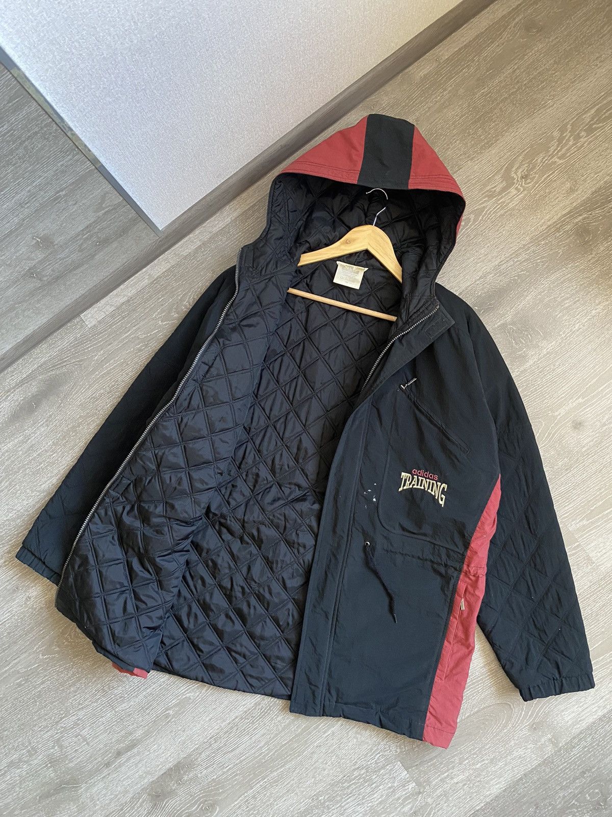 Adidas 90s Vintage ADIDAS Training Big Logo Hooded Jacket Size US M / EU 48-50 / 2 - 6 Thumbnail