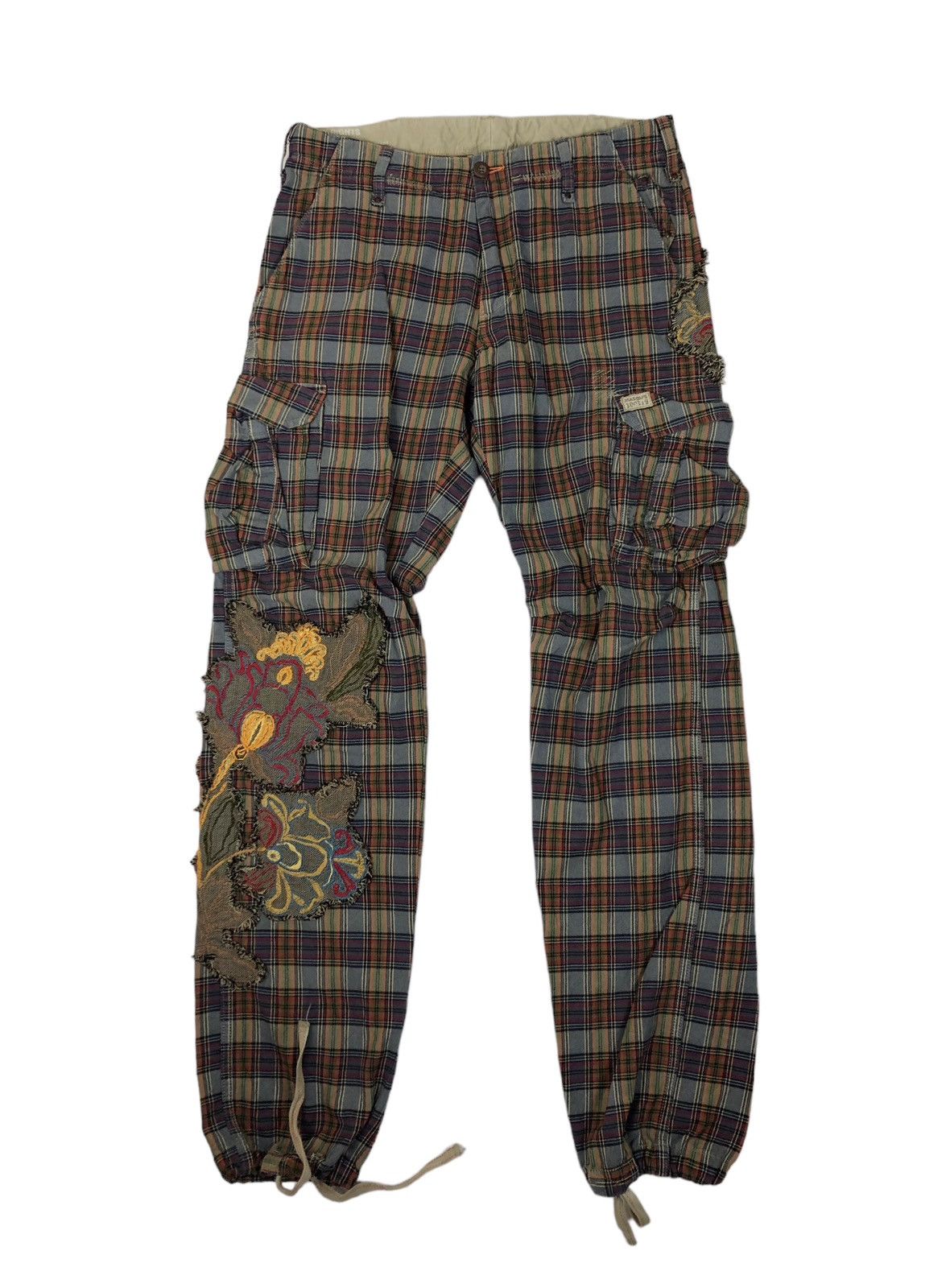 Mason’s Checkered Plaid Tartan Bondage Parachute Cargo Pants