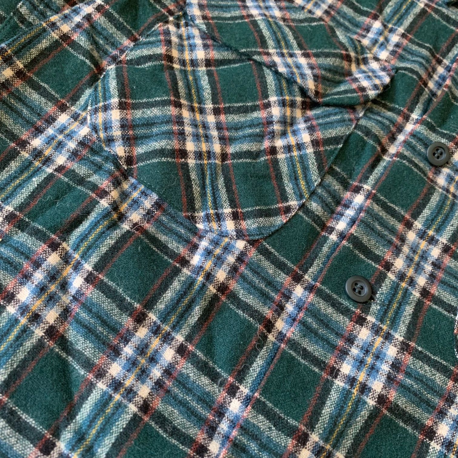 Pendleton 1960s Pendleton Board Shirt Grn Wool Loop Collar Flap Pocket Size US S / EU 44-46 / 1 - 5 Thumbnail