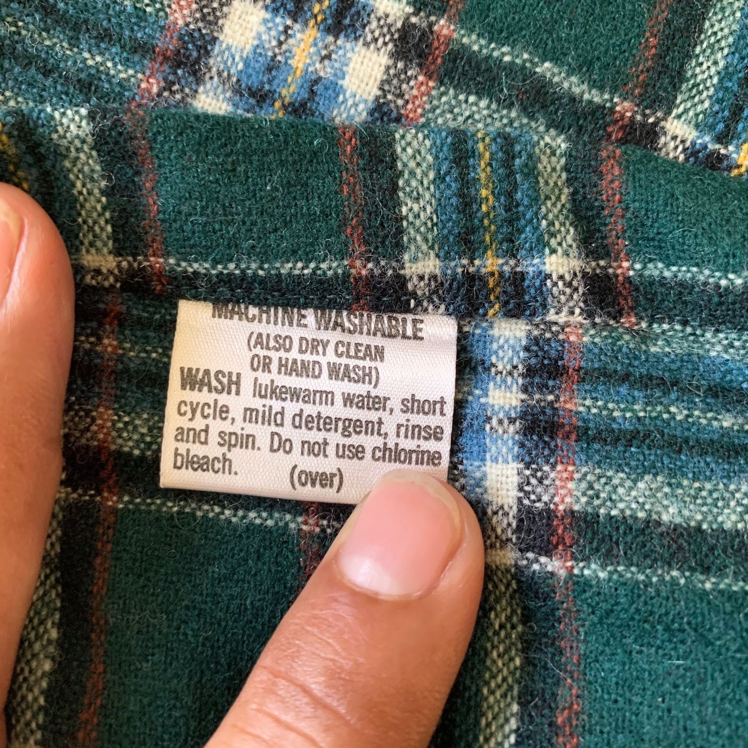 Pendleton 1960s Pendleton Board Shirt Grn Wool Loop Collar Flap Pocket Size US S / EU 44-46 / 1 - 6 Thumbnail