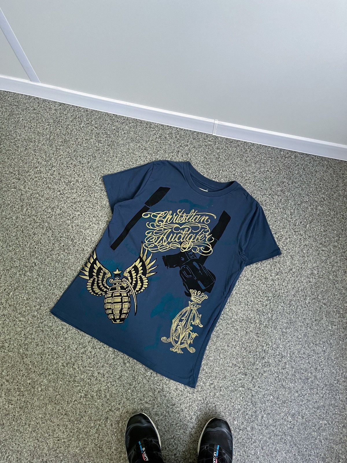 Christian Audigier × Vintage VINTAGE MADE IN USA CHRISTIAN AUDIGIER TRY OF ANGELS Size US L / EU 52-54 / 3 - 1 Thumbnail