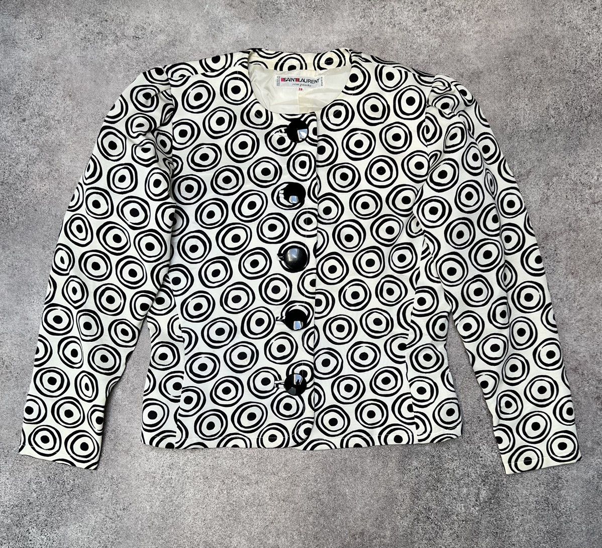 Saint Laurent Paris × Yves Saint Laurent Yves Saint Laurent Rive Gauche vintage abstract blazer Size S / US 4 / IT 40 - 1 Thumbnail