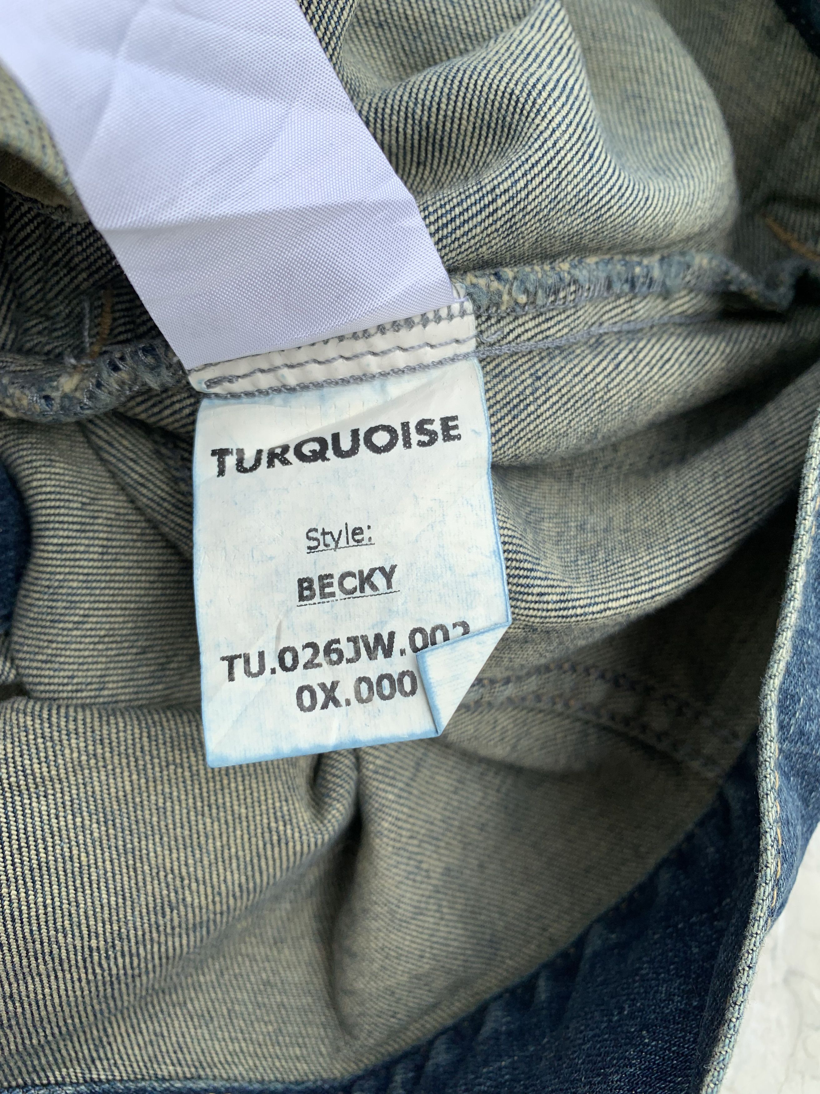 Vintage Turqoise Beaded Shoulder Denim Jacket Size M / US 6-8 / IT 42-44 - 12 Thumbnail